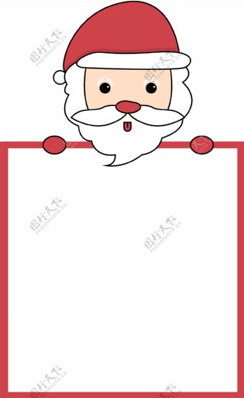 圣诞老人红色卡通手绘文字框