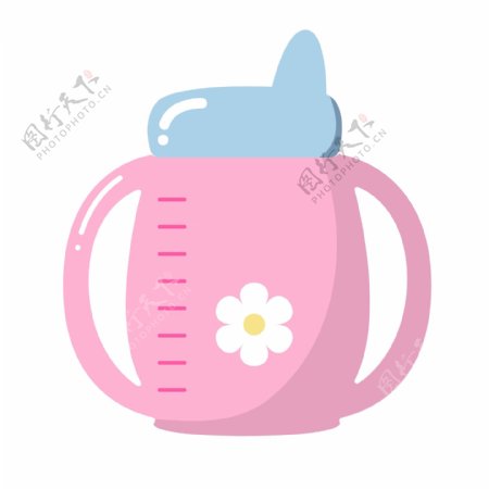 粉色婴儿奶瓶插画
