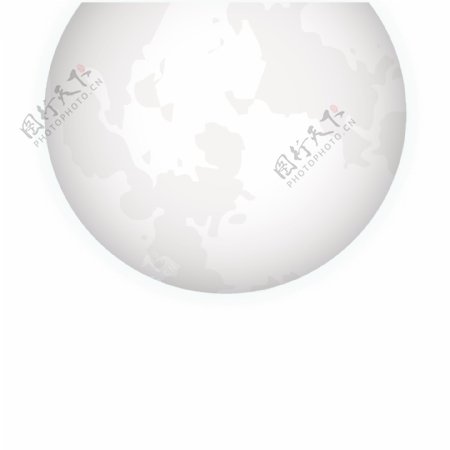 矢量图立体球形月亮