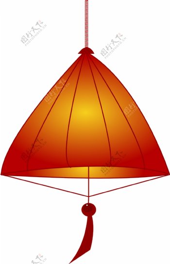 春节大红灯笼三角形传统装饰