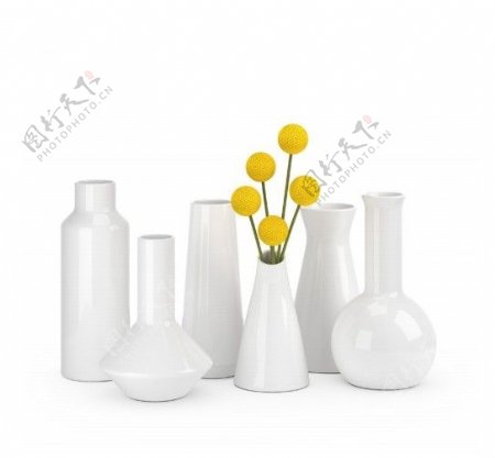 白色个性花瓶模型