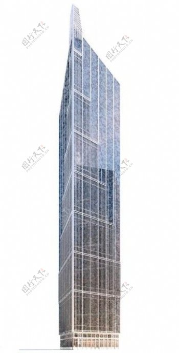 简约方形玻璃时尚大楼3d模型