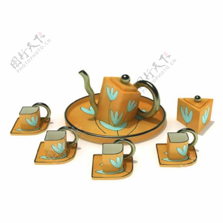 创意造型茶具茶壶杯子3d模型
