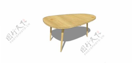 浅色木制桌su模型效果图