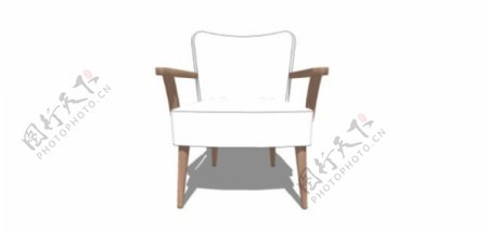 白色椅子su模型效果图