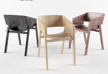 个性创意纯木木椅3d模型