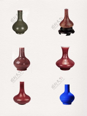 一组清一色花瓶瓷器元素