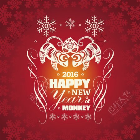 中国传统春节新年猴年矢量设计素材