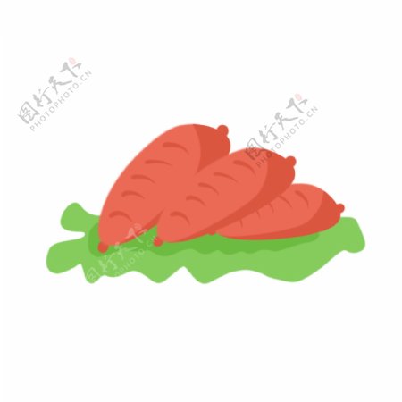 手绘美食火锅涮锅菜品系列火腿肠
