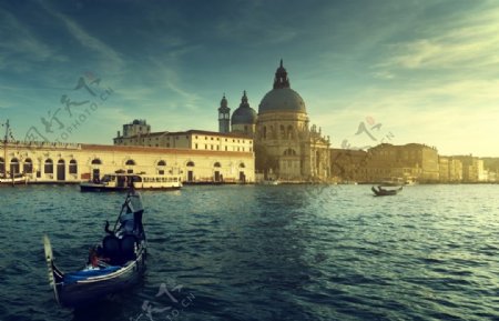 木船欧洲建筑威尼斯高清风景画