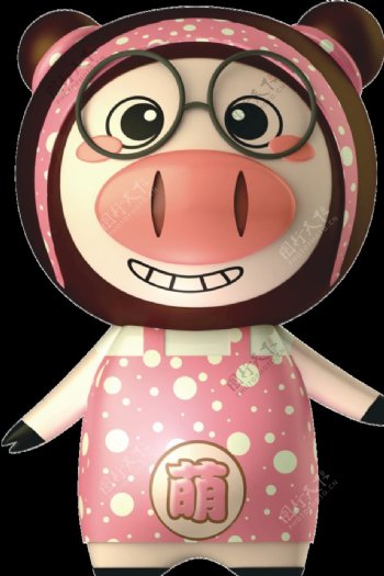 戴眼镜的猪猪小贱卡通猪