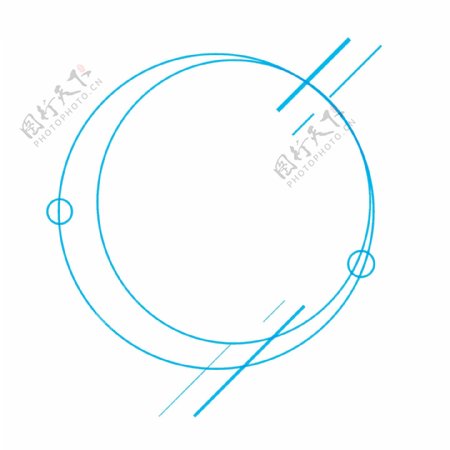 圆形单色蓝色科技感边框素材可商用