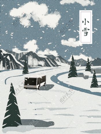 小雪节日节气立冬大雪下雪海报