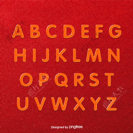 红色新年节日喜庆26字母丝绸背景创意艺术字