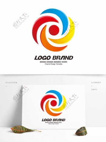 创意现代多彩线条公司标志LOGO设计