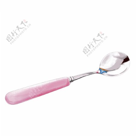 创意粉色金属勺子
