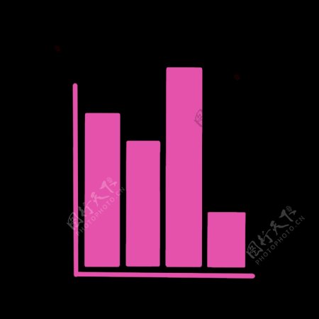粉色数据柱状图图标