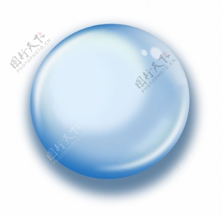蓝色圆形水珠插画