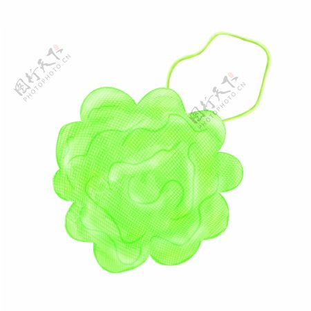 绿色的浴花手绘插画
