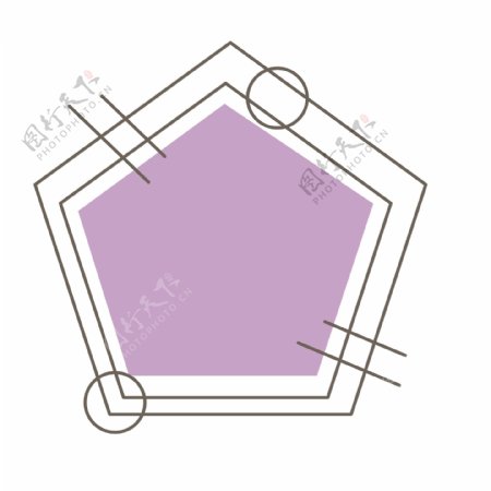 矢量卡通扁平化紫色几何图形边框