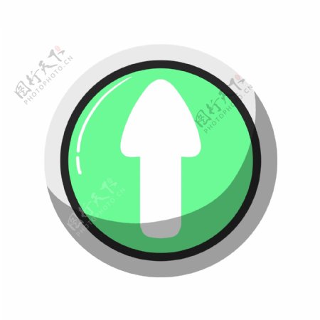 绿色的向上按钮插画