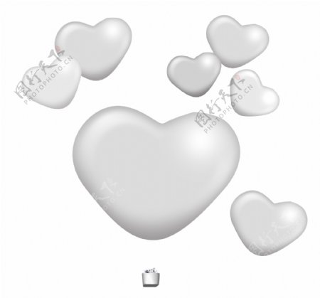 银色气球情人节png素材