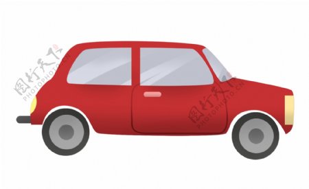 红色的小汽车插画