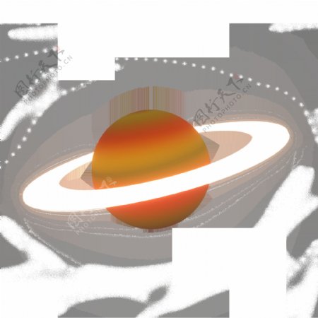 C4D写实创意发光土星