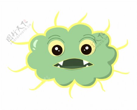 绿色云朵细菌插图