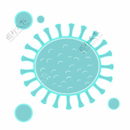 淡蓝色细菌装饰插画