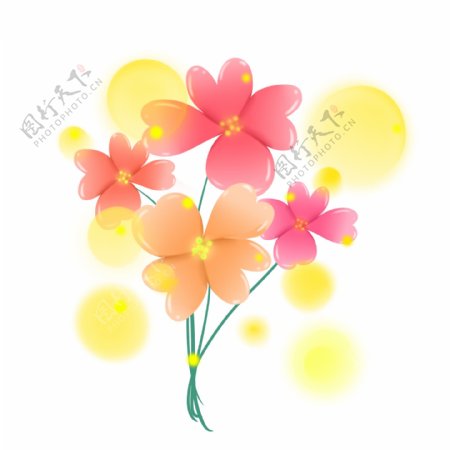 漂亮的花朵花束插图