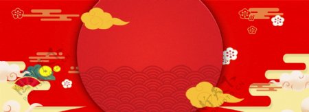 2019新年年货节中国风海报背景