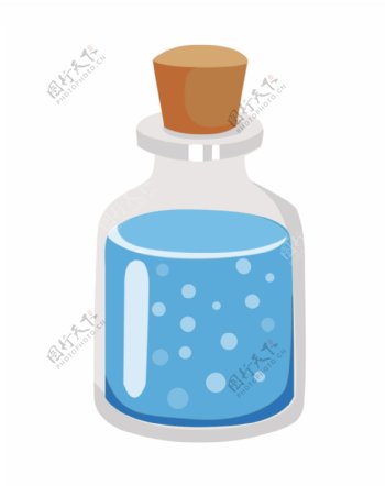 一瓶蓝色化学药物