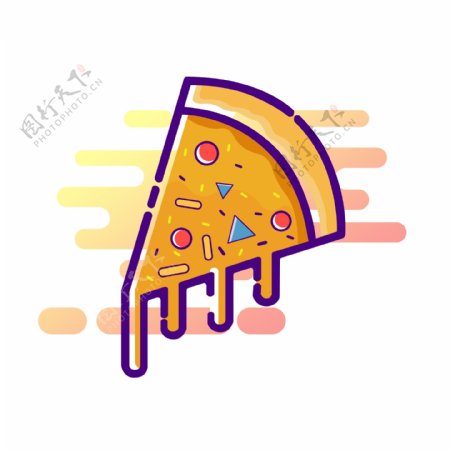 诱人的披萨mbe风格插画