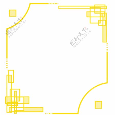 黄色不规则边框插图