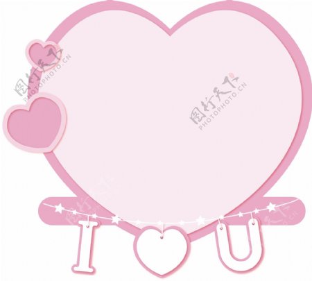 浪漫粉色心形边框设计