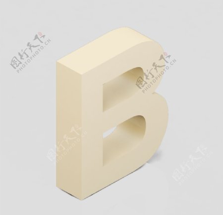 立体3D英文字母B