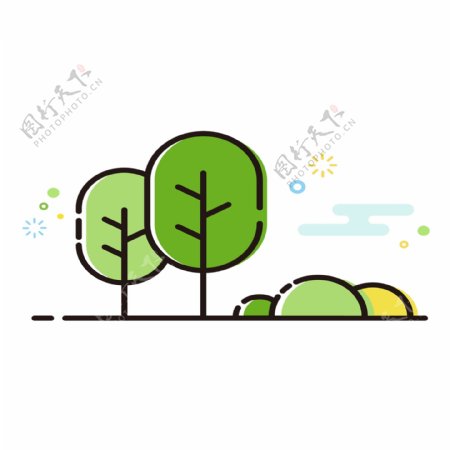 绿色树木树林透明素材