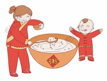 复古中国风腊八节八宝粥