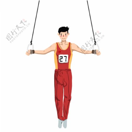运动会奥运会男子体操吊环比赛