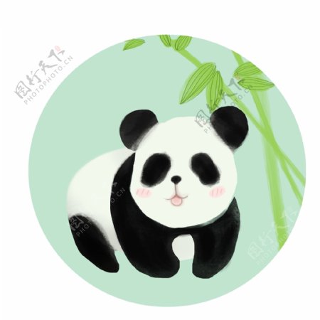 可爱中国风熊猫竹子元素海报设计