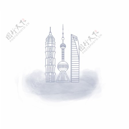 上海建筑线稿地标东方明珠