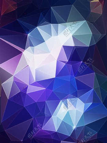 简约紫色几何色块三角形背景