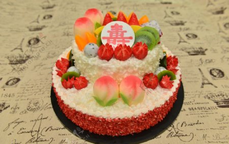 祝寿寿桃蛋糕