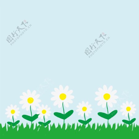 小草草地白色小花小花丛元素
