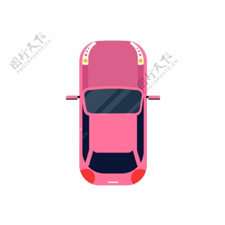 扁平化粉红色汽车素材