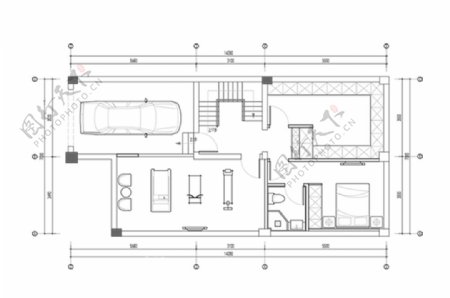 联排别墅户型CAD平面图