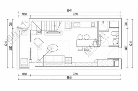单身公寓户型CAD平面方案