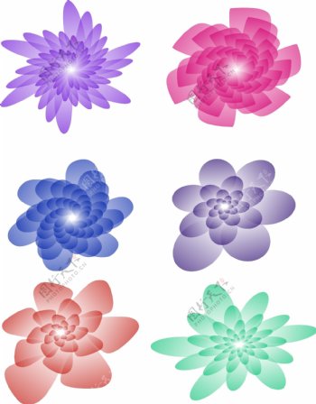 创意抽象炫彩半透明花卉图案