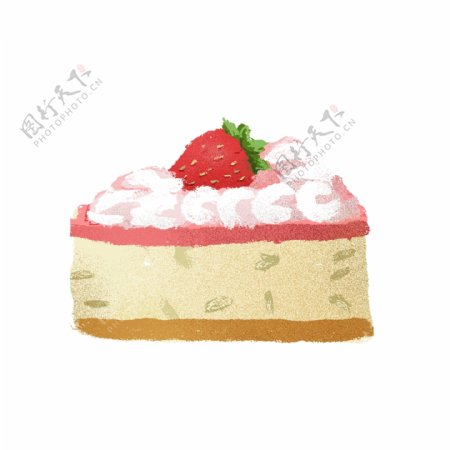纯原创肌理风格儿童甜点草莓蛋糕